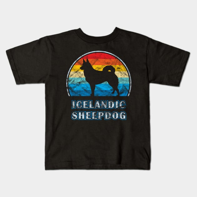 Icelandic Sheepdog Vintage Design Dog Kids T-Shirt by millersye